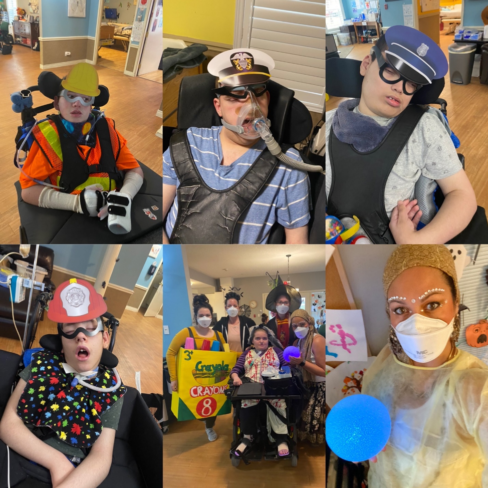 left  to right: construction worker Shawn , pilot Logan, police officer An Nguyen, fireman Josh Lurie, Staff Sam Ubele, Katrina Danner, Ashley Perry, Cristina Fernandes and client Aiyana Hachbusch, staff fortune teller Cristina Fernandes