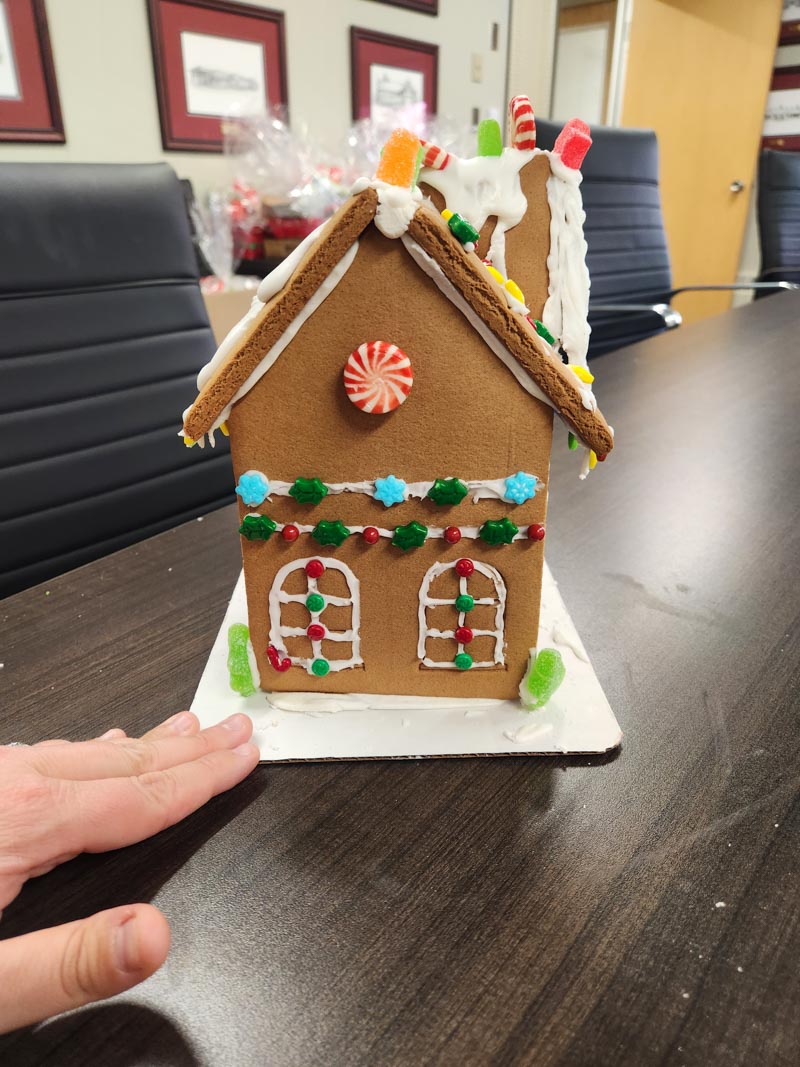 Gingerbread house decorating