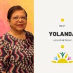 Pink and yellow background with picture of women in patterned shirt. Sunbeam Community and Developmental Services sun at bottom of page.